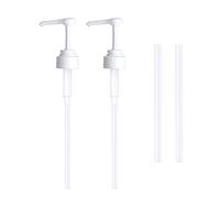 Houdao 2 Pezzi Pompa Dispenser di Sapone Pompe di Ricambio Riutilizzabili Plastica 38 cm Dispenser di Liquidi per Contenitori da 5 Litri per Condimenti Dimenti da Cucina,Shampoo,Balsamo(bianco)
