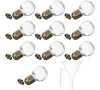 HOUDERCO 10 Pezzi Ciondoli per Bottiglie di Vetro 6mm Sfera Trasparente Tappo a Vite, per Gioielli e Confezioni Regalo