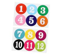 HOUDERCO 2 fogli Adesivi Numerici Rotondi Colorati Etichette Adesive Impermeabili per Decorazioni Casa Sigillatura Buste e Progetti Creativi