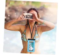 HOUDERCO 2 pezzi per Smartphone con Finestra Trasparente Sottile e Sigillata Pochette Galleggiante con Laccio per e Protezione Subacquea per Spiaggia Kayak Blu