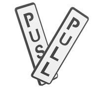 HOUDERCO 2 Pezzi Push Pull Acrilico Autoadesivi per Ufficio e Negozi Resistente all Facile Installazione su Porte e Nero