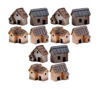 HOUDERCO 20 Pezzi Mini Casa in Resina Stile Cottage per Muschio e Piante | Decorazione Rustica Vintage, per Paesaggistica e Casa delle Bambole, Dettagliata e Durevole