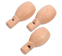 HOUDERCO 3 Pezzi Di Fischietti in Legno Naturale Per Bambini, Mini Strumenti Musicali, Rumorosi Per L'educazione Musicale Precoce, Bomboniere Per Feste Di Compleanno