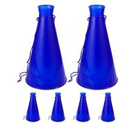 HOUDERCO 6pezzi Megafoni in Plastico Blu per Vacanze Estive e Festa Calcio Decor, Portatili e Moderni per Concerti e Feste, per Coinvolgere Pubblico