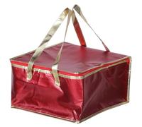 HOUDERCO Borsa Termica Portavivande Non Tessuto Rosso Pieghevole e Portatile Manici e Cerniera Liscia, per Ristorante e Picnic