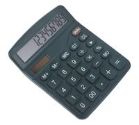 HOUDERCO Calcolatrice Tasti Grandi Solare da Ufficio con Doppia Alimentazione e Display Ampio, Design in Abs per Studenti e Quotidiano