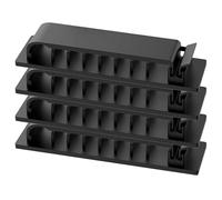 HOUDERCO Clip Adesive per Cavi 4 Pezzi Organizzatore Cavi 8 Fori in Plastica Nera Portatile e Autoadesivo su Scrivania e Auto