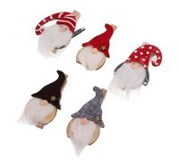 HOUDERCO Clip di Natale in Legno 9 Pezzi Decorazioni Creative a Forma di Babbo Natale, Clip Decorative per Foto e Segnaposti Natalizi, Supporto per Feste e Addobbi Casa Stile Stile Casuale