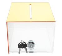 HOUDERCO Contenitore per Mance e Suggerimenti in Acrilico Trasparente Chiusura Sicura per Raccogliere Fondi in Attività Commerciali