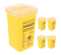 HOUDERCO Contenitore Per Oggetti Taglienti e Aghi, Set Da 5 Pezzi, Piccolo e Portatile, Sicuro Per Smaltimento Rasoi, Adatto a Barbieri e Saloni Professionali