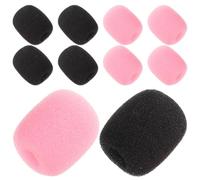 HOUDERCO Copertura per Microfono Auricolare in Schiuma 30 Pezzi Rosa e Nero Protezione Microfono Facile Manutenzione per Parlare in Pubblico e Cantare