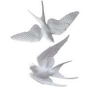 HOUDERCO Decorazione Murale 3D Volatile Rondine Resina Bianca 2 Pezzi