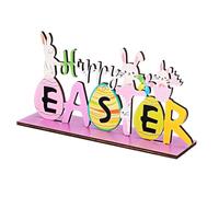 HOUDERCO Decorazioni pasquali Arredamento casa Decorazione da tavola Coniglietto segni di Legno del Coniglietto di Pasqua Decorazione della tavola di Pasqua Centrotavola di Pasqua