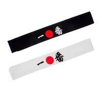 HOUDERCO Fascia per Chioma Stile Giapponese Assorbimento del Sudore 2 Pezzi in Cotone Samurai per Cucina e Costume Carnevale