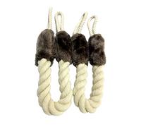 HOUDERCO Fermaporta in Cotone 2 Pezzi per Maniglie di Porte e Finestre, Protezione Anti-collisione Beige, per Proteggere Porte e Attirare L'attenzione degli Animali
