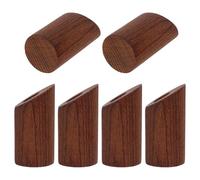 HOUDERCO Ganci da Parete in Legno Noce 6 Pezzi, Appendiabiti Rustici per Bagno e Armadio, Accessori Decorativi per Asciugamani Facile Installazione