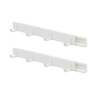 HOUDERCO Gancio Portaoggetti senza Forare in Abs 2 Pezzi Struttura Stabile e Design Estraibile per Cucina, Bagno e Armadio Organizzatore da Porta