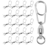 HOUDERCO Girelle da Pesca in Acciaio Inossidabile Argento 30 Pezzi Connettore di Ricambio e Chiusura Rapida per Accessori da Pesca alla Carpa e Uso Versatile