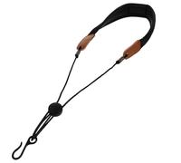 HOUDERCO Imbracatura per Sassofono Nera Supporto Collo Imbottito, Cinghia di Fissaggio Regolabile per Strumenti a Fiato, Comoda Cintura Portatile per Musicisti Professionisti e