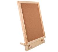 HOUDERCO Lavagnetta Sughero da Tavolo Marrone in Legno Elegante e Pratica per Ufficio e Studio Supporto per Messaggi e Promemoria