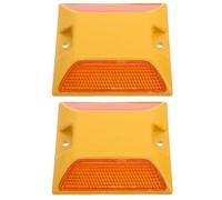 HOUDERCO Marcatori Stradali Riflettenti in Plastica Set 2 Pezzi, Borchie Segnaletica per Vialetti e Parcheggi, Catarifrangenti per Sicurezza Notturna su Strade e Sentieri