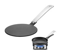 HOUDERCO Piastra Diffusore di Calore Supporto Versatile in Inossidabile Nero con Manico per Piattello Induzione e Wok Induzione