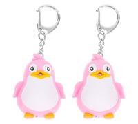 HOUDERCO Portachiavi LED Pinguino Luminoso e Sonoro 2 Pezzi in Plastica e Metallo, Porta Chiavi Donna Design Unico, come Ciondolo per Borsa o Portafoglio