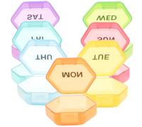 HOUDERCO Portapillole Settimanale a 7 Scomparti, Custodia Portamedicinali da Viaggio Compatta e Sigillata, Contenitore Farmaci Portatile per Dosi Giornaliere e Integratori Vitamine