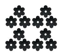 HOUDERCO Set 24 Pezzi Fermabandiera in Gomma Nera a Forma di Fiore per Supporti Bandiere da Giardino, Antiscivolo, Protezione Dalla Pioggia, Facile Installazione per Uso Interno ed Esterno
