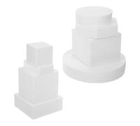 HOUDERCO Set 8 Pezzi Cubi Geometrici in Schiuma Bianco per Accessori Fotografia Cosmetici e Gioielli Supporto e Effetto Decorativo per Scatti Professionali