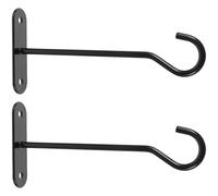 HOUDERCO Set di 2 Ganci Sospesi per Piante da Esterno in Ferro e Abs, Leggeri e Resistenti, per Giardino e Interni Struttura Semplice e Forma Curva