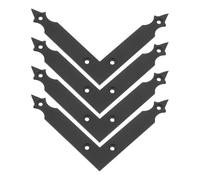 HOUDERCO Staffa Angolare a l in Ferro Opaco, Set 4 Pezzi, Ferramenta per Porte da Garage e Cancelli, Design Rustico per Montaggio Stabile in Fattorie e Spazi Esterni