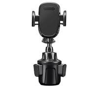 HOUDERCO Supporto Auto per Telefono Portabicchieri Integrato, Regolabile in Altezza, Progettato per Comodità e Sicurezza alla Guida