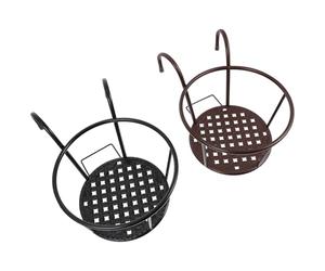 HOUDERCO Supporto da Parete per Vasi da Fiori 2pezzi in Ferro Design Semplice e Moderno per Balcone e Balconcino, Porta Piante e Fioriere Sospese Decorativi