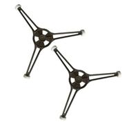 HOUDERCO Supporto per Microonde a Tre Bracci Ruote, Base in Plastica Nera 24,5 Cm per Piatto in Vetro, 2 Pezzi, per Rotazione Vassoio Microonde Colore Casuale