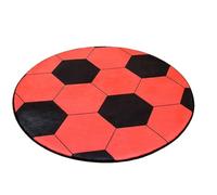 HOUDERCO Tappeto Rotondo Calcio in Poliestere Arancione per Casa e Negozio, Cuscino da Terra Resistente Buona Fattura e Sollievo dalla Fatica