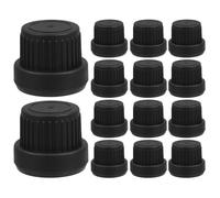 HOUDERCO Tappi per Bottiglie di Olio Essenziale in Pp 30 Pezzi 18 Filetti Nero Riutilizzabili Facili da Usare Chiusura Antifurto per Flaconi da 5-100ml