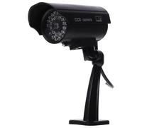 HOUDERCO Telecamera Finta da Esterno Alta Simulazione Luce LED Rossa Lampeggiante, Facile Installazione in Abs, per Negozi e Ambienti Interni, Colore Nero