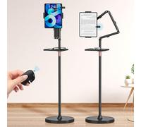 Houele Supporto da pavimento per tablet con telecomando per pagina, supporto per Kindle con vassoio rimovibile per letto, supporto regolabile in altezza per tablet iPad da 4,7 a 15,6 pollici, Kindle