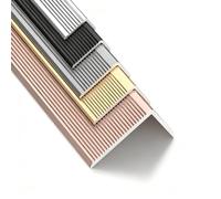 HOUKOIKBUG 50x30mm Profilo per Bordi Scale Forma di L Profilo Angolare Antiscivolo Profilo Bordo Scalas Alluminio per Scale Esterni E Interni Lunghezza 90 100 120cm(Black,120cm/48in)