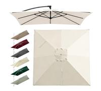 HOUKOIKBUG 8 Stecche Tettoia di Ricambio per Ombrellone da Giardino, Telo di Ricambio per Ombrellone A Sbalzo, Copertura Superiore, Quadrato, Tessuto Protettivo UV(Beige)