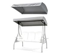 HOUKOIKBUG Copertura per Altalena Hollywood 3 Posti Baldacchino di Ricambio per Dondolo da Giardino 164X114cm 195X125cm Tettino Parasole Universale Impermeabile(Gray,77x49x9in(195x125x20cm))