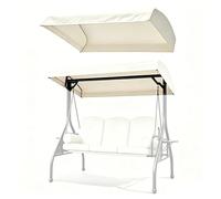 HOUKOIKBUG Copertura per Altalena Hollywood 3 Posti Baldacchino di Ricambio per Dondolo da Giardino 164X114cm 195X125cm Tettino Parasole Universale Impermeabile(Beige,75x47x9in(191x120x23cm))