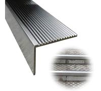 HOUKOIKBUG Profilo Angolare in Acciaio Inox Forma di L Strisce Antiscivolo per Gradini 100cm Profilo per Bordi Scale per Interno E Esterno(W70mm/2 4/5in)