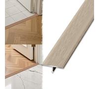 HOUKOIKBUG Profilo di Transizione A T Listello di Transizione in Alluminio, per Coprire Le Fughe tra Pavimenti in Legno E Piastrelle(Light Gray,15mm/3/5in)