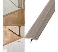HOUKOIKBUG Profilo di Transizione A T Listello di Transizione in Alluminio, per Coprire Le Fughe tra Pavimenti in Legno E Piastrelle(Gray,15mm/3/5in)
