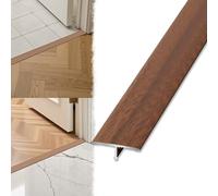 HOUKOIKBUG Profilo di Transizione A T Listello di Transizione in Alluminio, per Coprire Le Fughe tra Pavimenti in Legno E Piastrelle(Light Walnut,33mm/1 3/10in)
