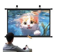HOUKOIKBUG Schermo Di Proiezione 40" 50" 60" 72" Schermo Per Proiettore Home Theater 4K HD Avvolgibile Manuale, Per Interno Ed Esterno, Anti-Rughe, Facile Da Arrotolare(16:9,30in)