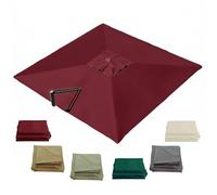 HOUKOIKBUG Telo Di Ricambio Per Ombrellone Rettangolare 3x3 M Copertura Di Ricambio Per Ombrellone Da Giardino A 6 Stecche In Poliestere, Solo Tettuccio(Burgundy)