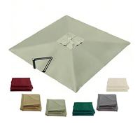 HOUKOIKBUG Telo Di Ricambio Per Ombrellone Rettangolare 3x3 M Copertura Di Ricambio Per Ombrellone Da Giardino A 6 Stecche In Poliestere, Solo Tettuccio(Taupe)